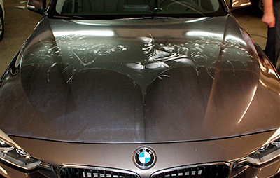 Винилография на капоте BMW 3-ей серии
