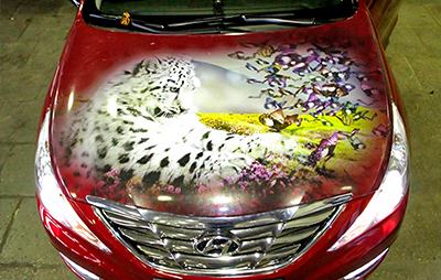 Винилография на капот Hyundai Sonata
