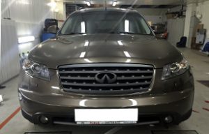 Оклейка хромированных деталей на Infiniti FX35