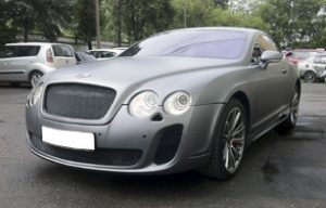 Полная оклейка Bentley Continental GT пленкой серый матовый металлик