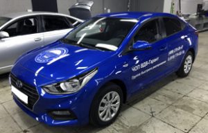 Брендирование Hyundai Solaris для ЧОП ВДВ Гарант