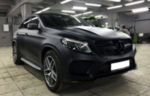 Полная оклейка Mercedes-Benz GLE Coupe прозрачной матовой пленкой