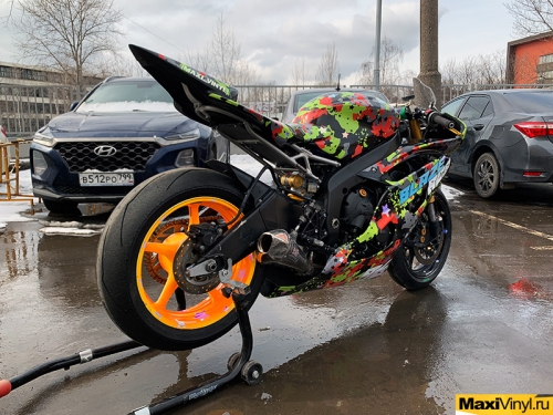 Полная оклейка мотоцикла Yamaha YZF-R6 в камуфляж