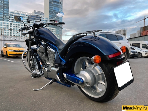 Полная оклейка мотоцикла Honda VTX 1300 Custom в темно-синий металлик