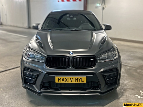Оклейка BMW X6 F16 в серый матовый металлик