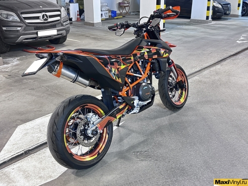 Оклейка мотоцикла KTM 690 SMC хром наклейками