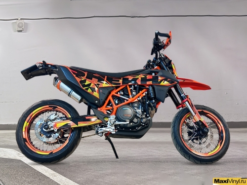 Оклейка мотоцикла KTM 690 SMC хром наклейками