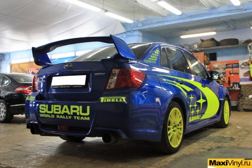 Изготовление наклеек Subaru World Rally Team для Impreza WRX STI