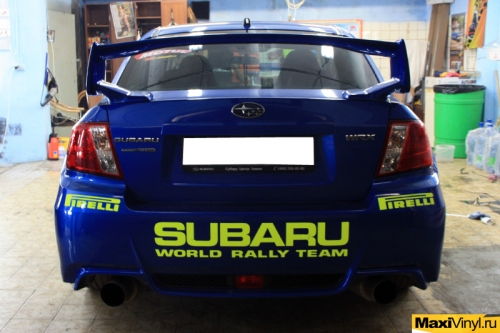 Изготовление наклеек Subaru World Rally Team для Impreza WRX STI