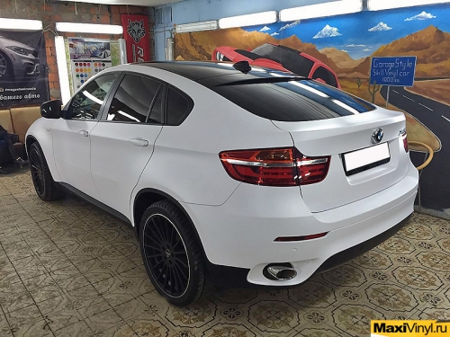 Полная оклейка BMW X6 в белый мат