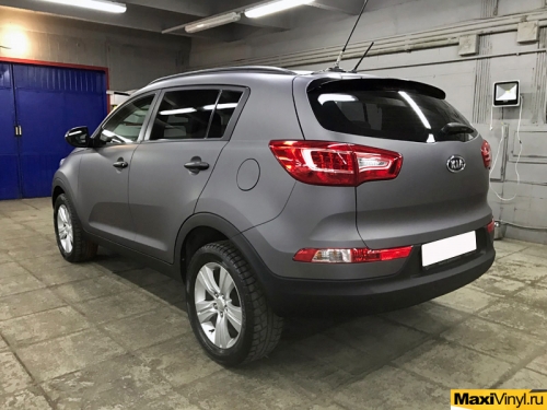 Полная оклейка KIA Sportage в серый матовый металлик