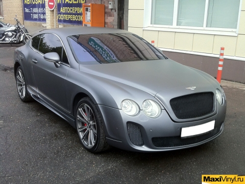 Полная оклейка Bentley Continental GT пленкой серый матовый металлик