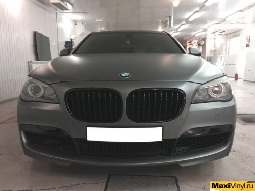 Полная оклейка BMW 7-ой серии F01 пленкой KPMF Matt Anthracite