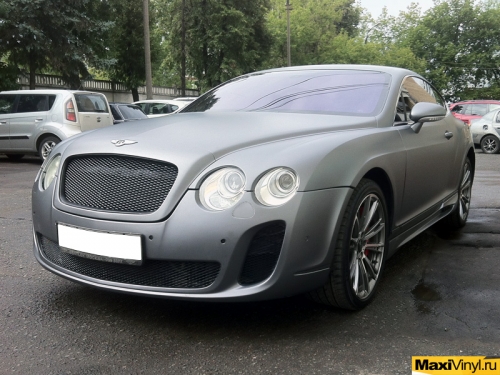 Полная оклейка Bentley Continental GT пленкой серый матовый металлик