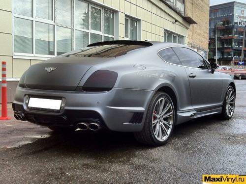 Полная оклейка Bentley Continental GT пленкой серый матовый металлик