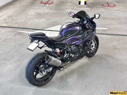 Оклейка BMW S1000RR в черно-фиолетовый хамелеон