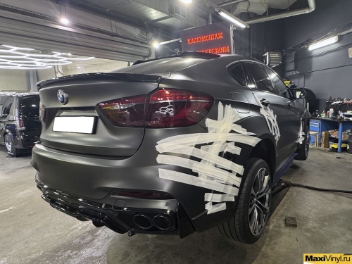 Оклейка BMW X6 F16 в серый матовый металлик
