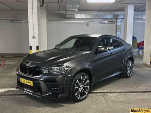 Оклейка BMW X6 F16 в серый матовый металлик