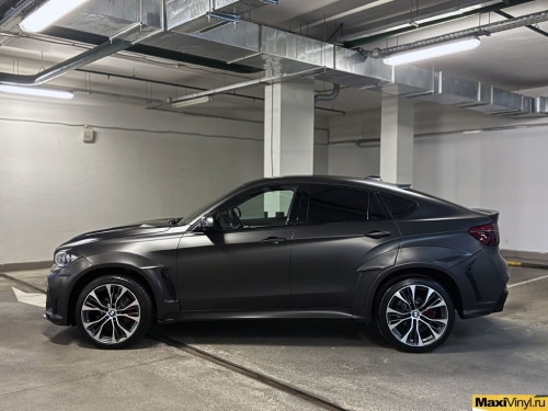 Оклейка BMW X6 F16 в серый матовый металлик