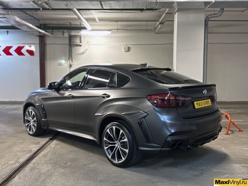 Оклейка BMW X6 F16 в серый матовый металлик