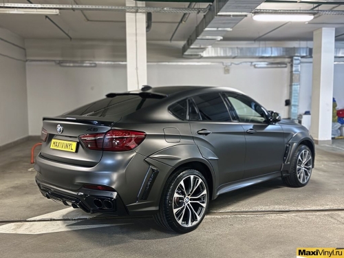 Оклейка BMW X6 F16 в серый матовый металлик