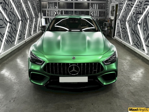 Полная оклейка Mercedes-Benz AMG GT в зеленый металлик