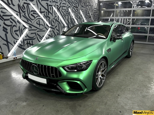 Полная оклейка Mercedes-Benz AMG GT в зеленый металлик