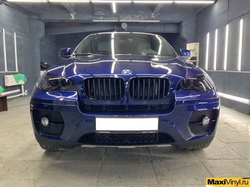 Тонирование фар в полиуретан на BMW X6